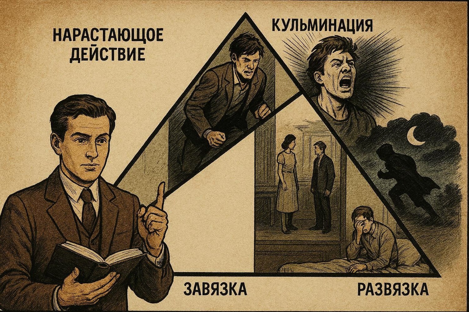 Необходимо ли включать повествование в исследовательские работы? Изучение структуры работы на примере пирамиды Фрайтага