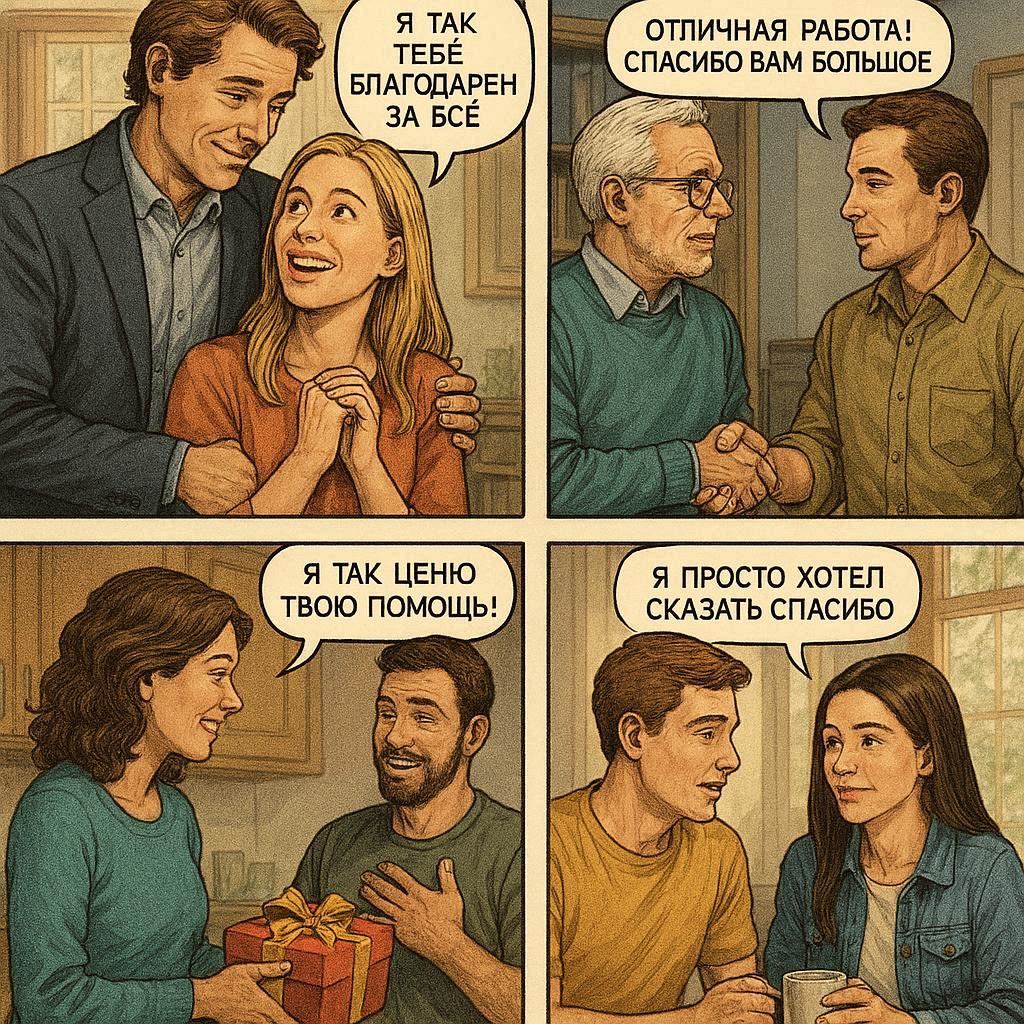 Сила благодарности: мудрые слова и как применить их на практике для укрепления отношений
